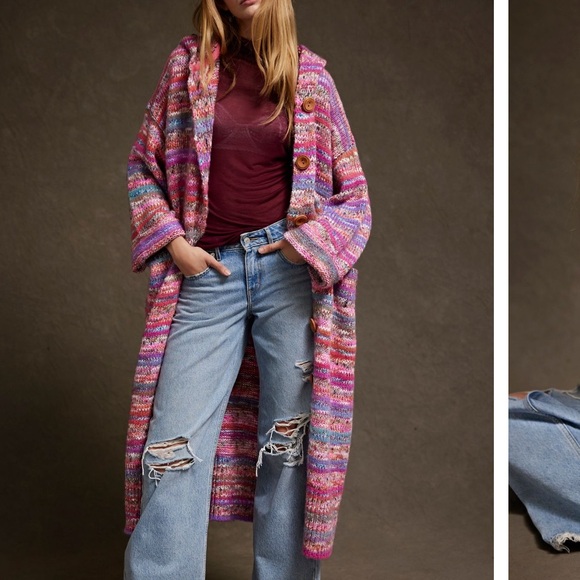 free people cloud 9 long cardigan sweater - Picture 3 of 5